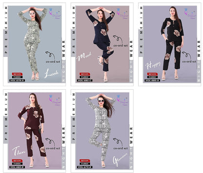 Vol 679-680 Diamond Queen Rayon Co Ord Set