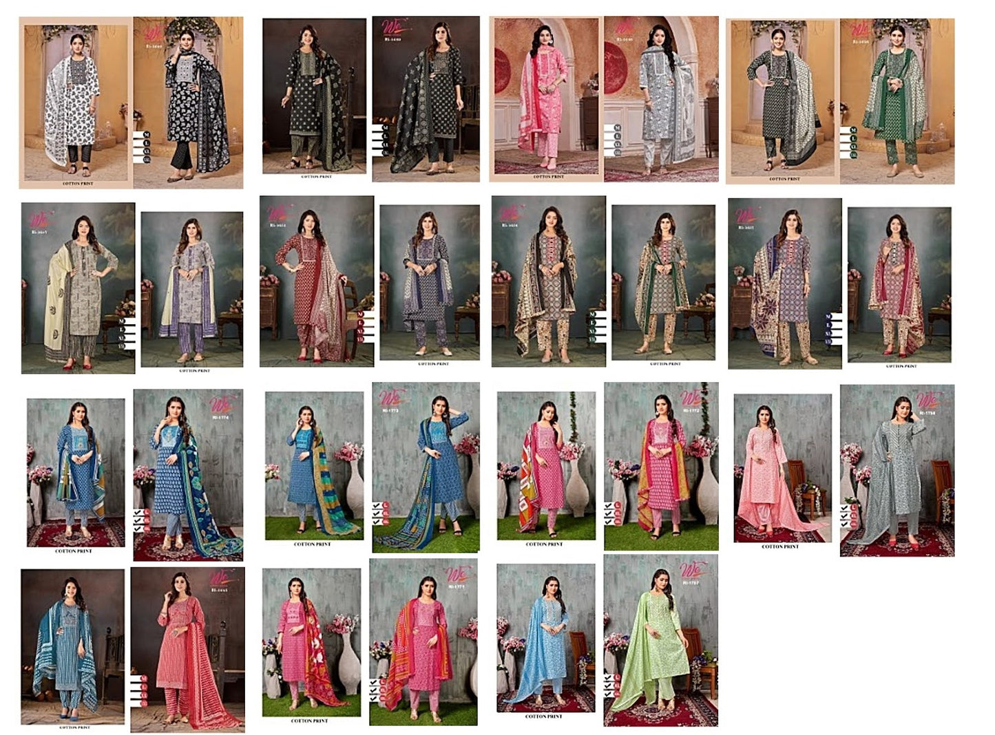 We-Ri1303 Women Ethnics Cotton Readymade Pant Style Suits