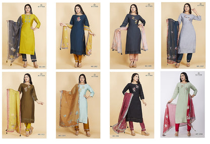 Wg 1001-1010 Mittoo Viscose Readymade Pant Style Suits