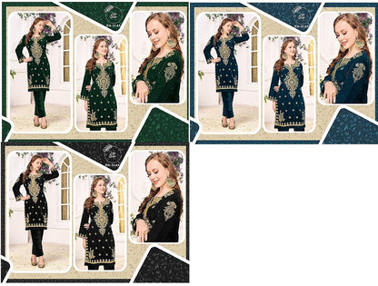 Zs 1143 Zoya Studio Velvet Co Ord Set