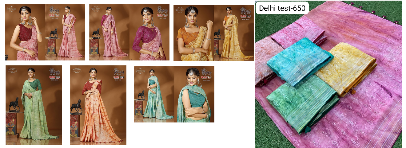 Delhi Test-650 Kalpveli Spun Cotton Sarees