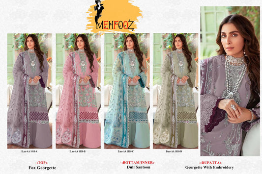 Aa 1010 Mehfooz Georgette Pakistani Salwar Suits