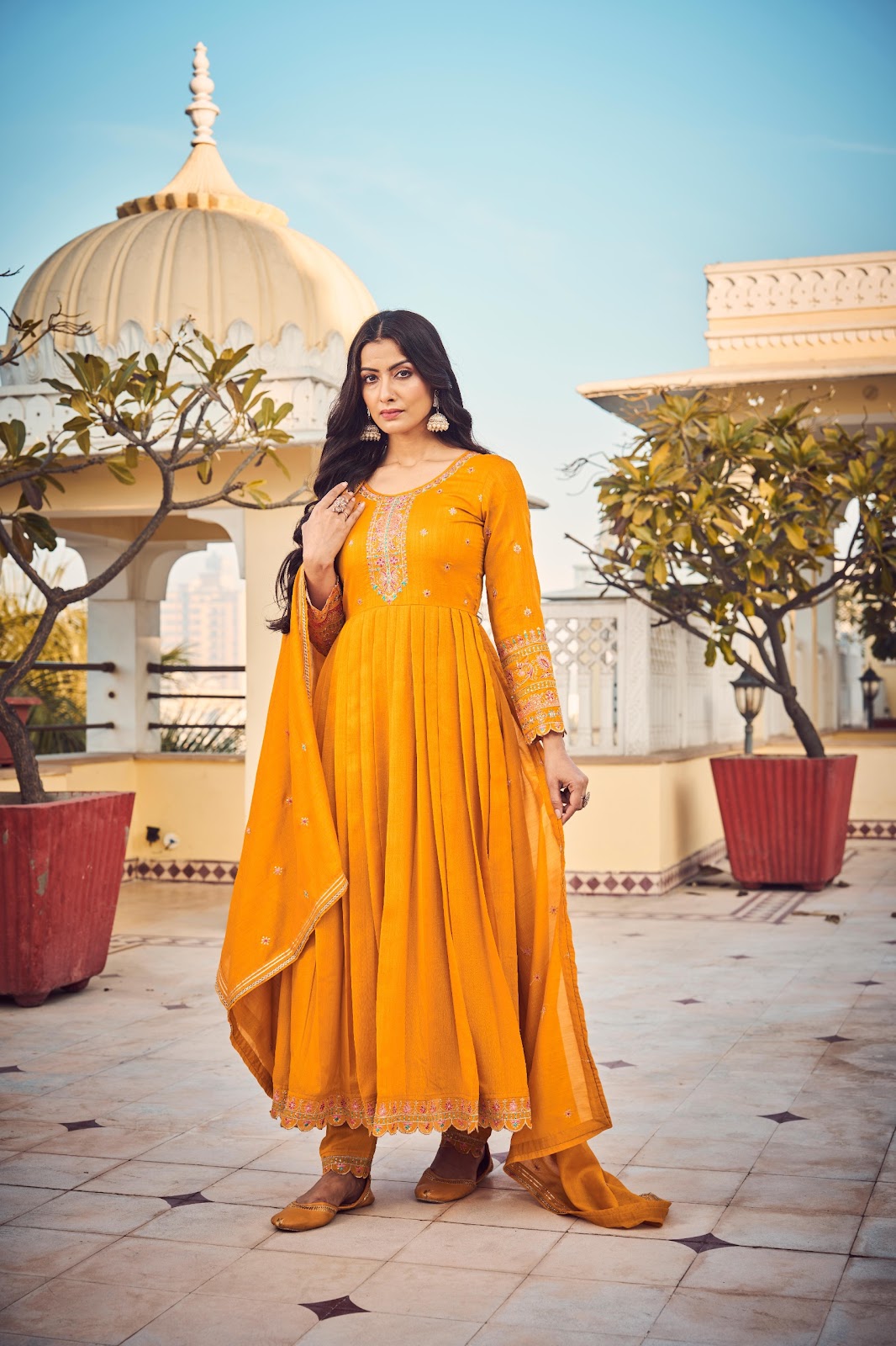 Aabhushan Rangoon Silk Readymade Pant Style Suits