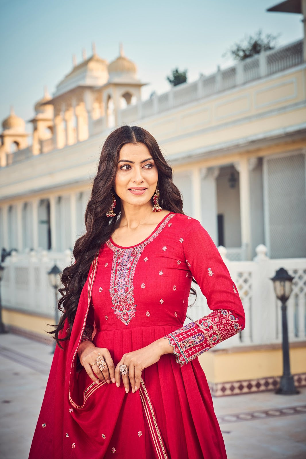 Aabhushan Rangoon Silk Readymade Pant Style Suits