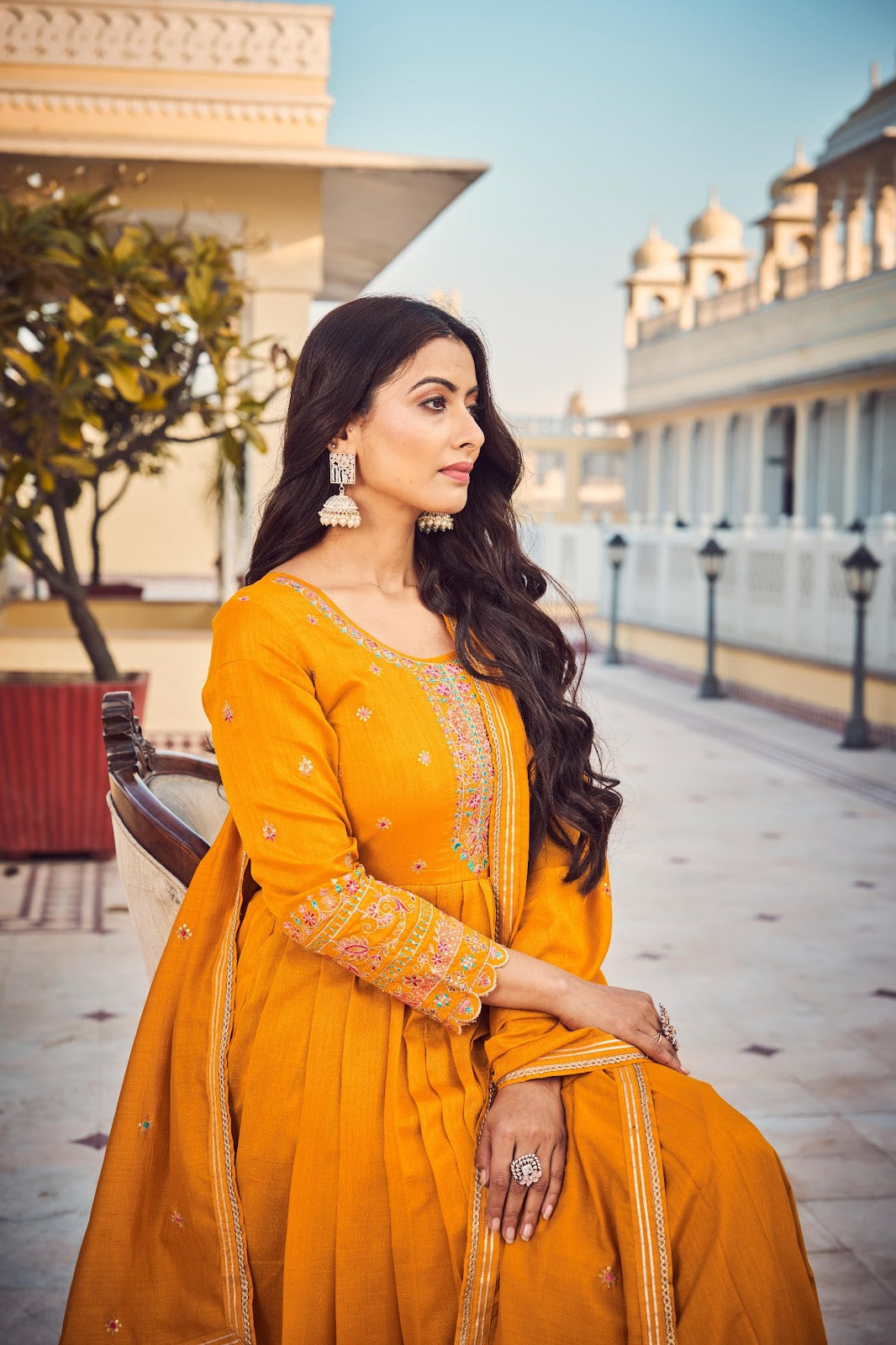 Aabhushan Rangoon Silk Readymade Pant Style Suits