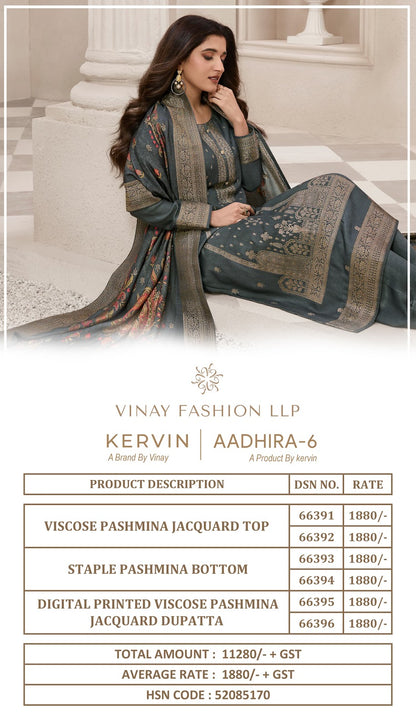 Aadhira Vol 6 Kervin Vinay Fashion Llp Pashmina Suits