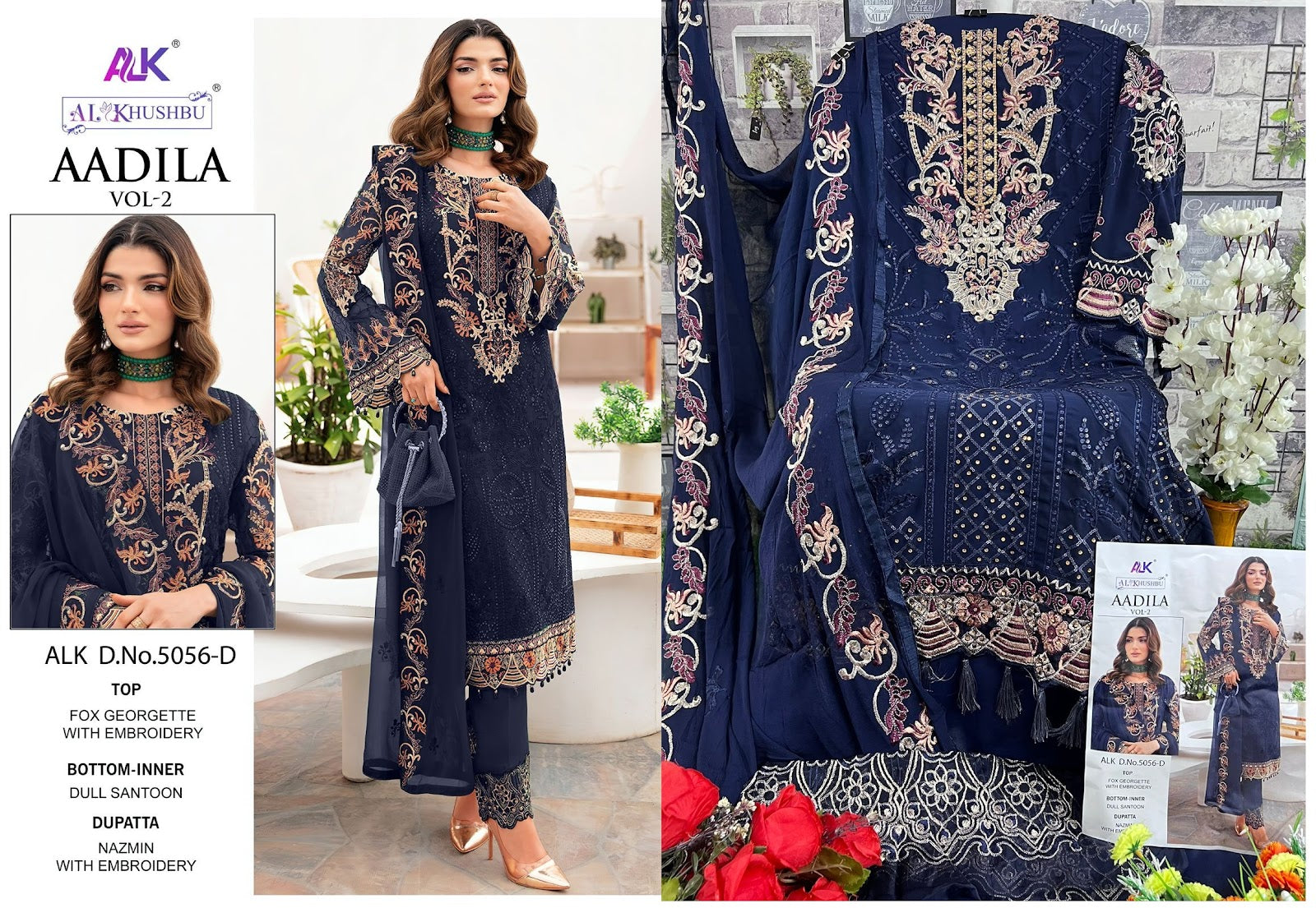 Aadila Vol 2-5056 Alk Georgette Pakistani Salwar Suits