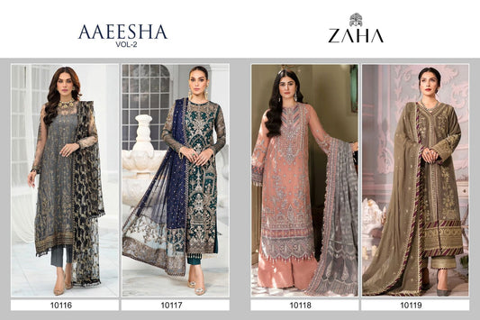 Aaeesha Vol 2-10116-10119 Zaha Georgette Pakistani Salwar Suits