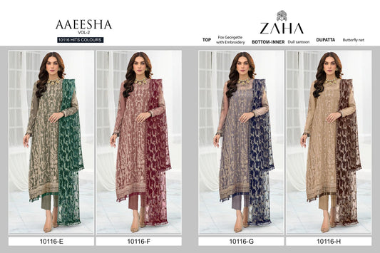 Aaeesha Vol 2-10116 Zaha Georgette Pakistani Salwar Suits