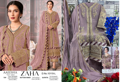 Aaeesha Vol 2-10119-Lmno Zaha Georgette Pakistani Salwar Suits