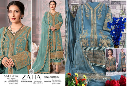Aaeesha Vol 2-10119-Lmno Zaha Georgette Pakistani Salwar Suits