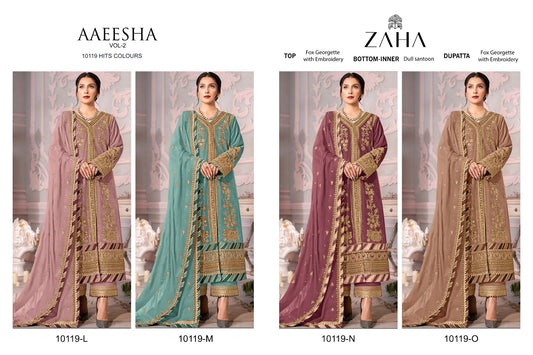 Aaeesha Vol 2-10119-Lmno Zaha Georgette Pakistani Salwar Suits