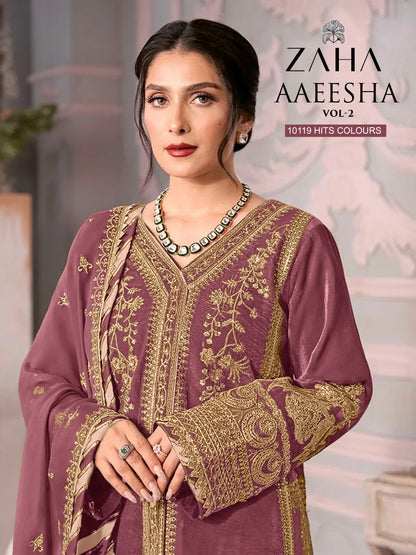 Aaeesha Vol 2-10119-Lmno Zaha Georgette Pakistani Salwar Suits