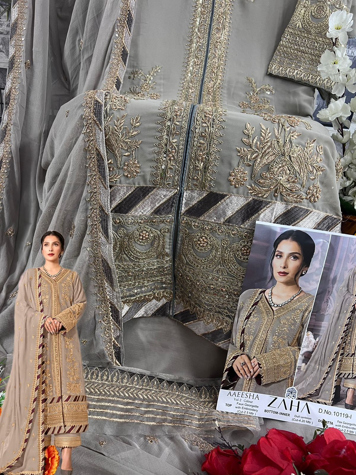 Aaeesha Vol 2-10119-P-Q-R-S Zaha Georgette Pakistani Salwar Suits