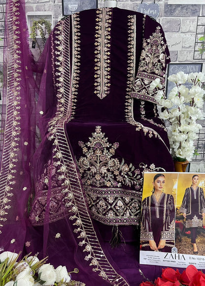 Aafiya Vol 2 10218 Abcd Zaha Valvet Pakistani Salwar Suits