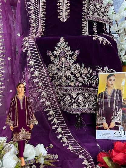 Aafiya Vol 2 10218 Abcd Zaha Valvet Pakistani Salwar Suits
