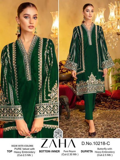 Aafiya Vol 2 10218 Abcd Zaha Valvet Pakistani Salwar Suits