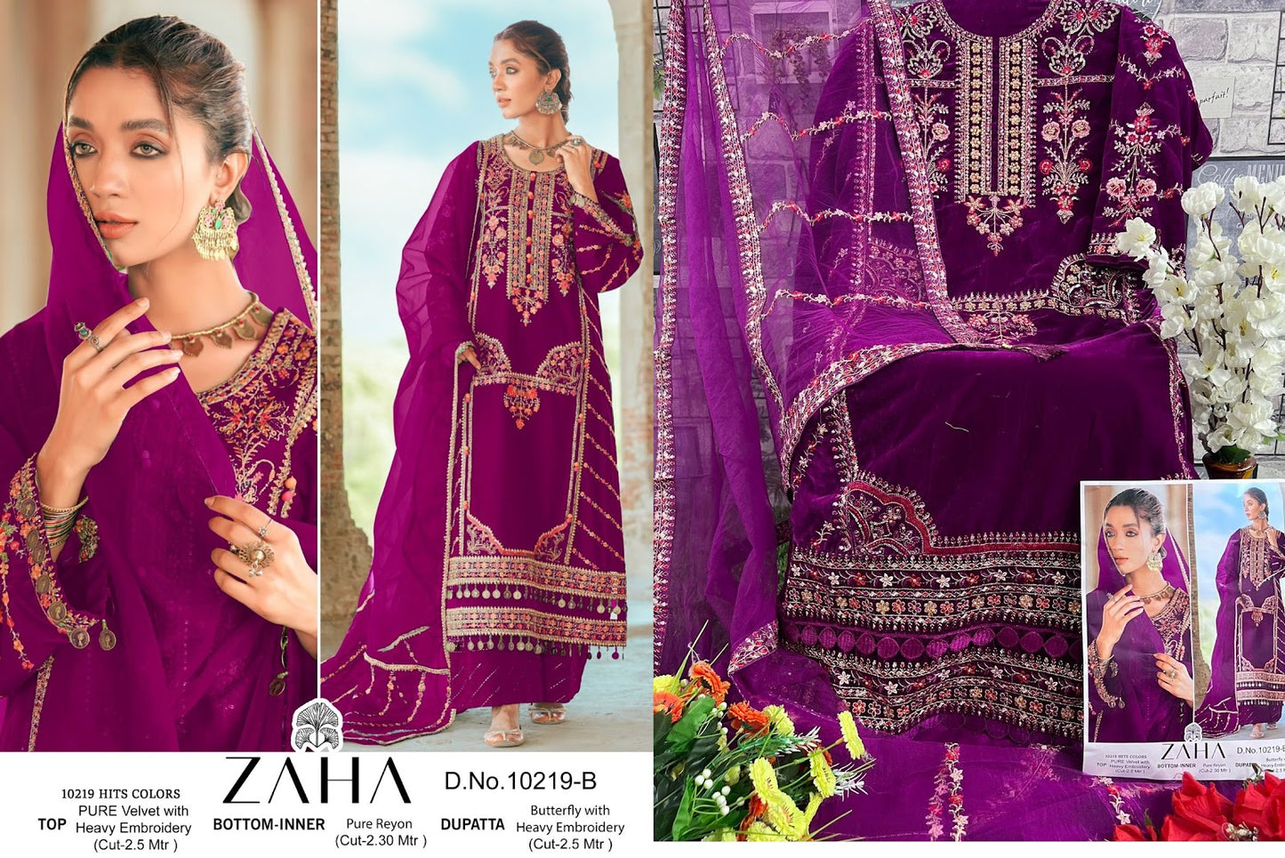 Aafiya Vol 3-10219 Zaha Velvet Suits