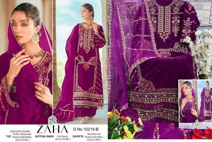 Aafiya Vol 3-10219 Zaha Velvet Suits