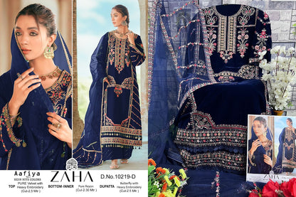 Aafiya Vol 3-10219 Zaha Velvet Suits