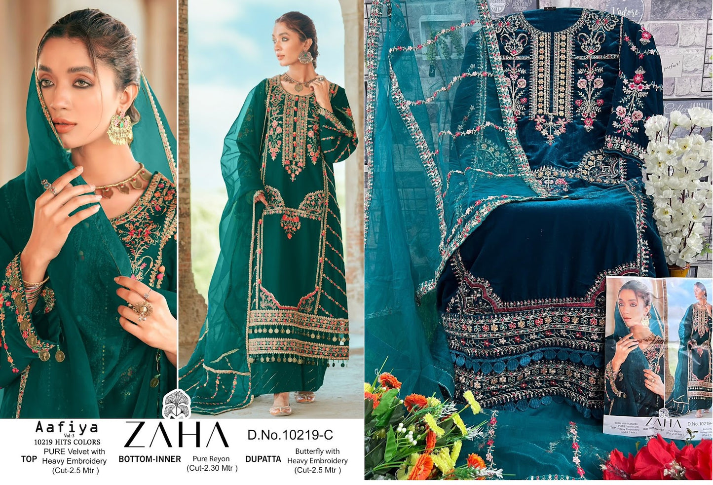 Aafiya Vol 3-10219 Zaha Velvet Suits