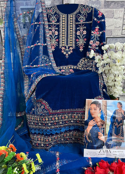 Aafiya Vol 3-10219 Zaha Velvet Suits