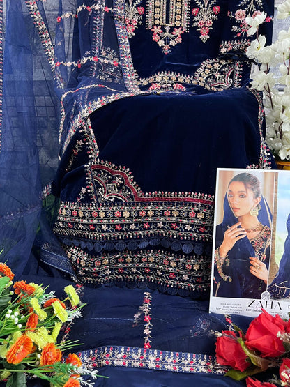Aafiya Vol 3-10219 Zaha Velvet Suits