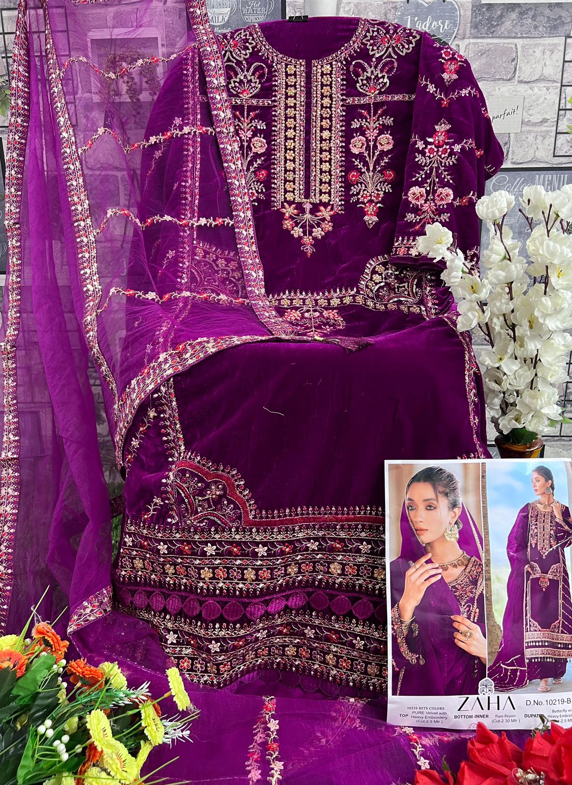 Aafiya Vol 3-10219 Zaha Velvet Suits