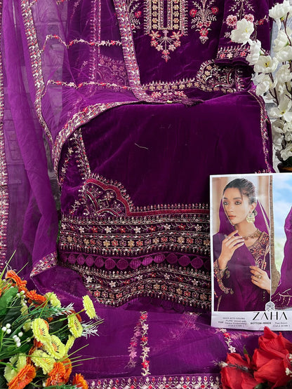 Aafiya Vol 3-10219 Zaha Velvet Suits