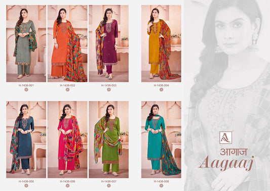 Aagaaj Alok Pure Jaam Pant Style Suits