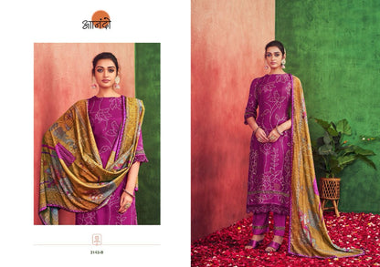 Aahana 3143 Jay Vijay Muslin Silk Pant Style Suits