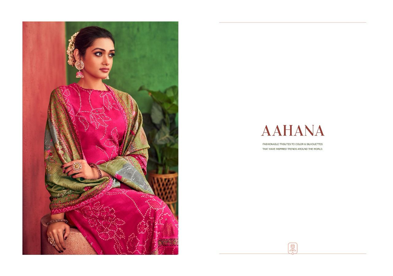 Aahana 3143 Jay Vijay Muslin Silk Pant Style Suits