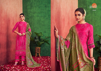 Aahana 3143 Jay Vijay Muslin Silk Pant Style Suits