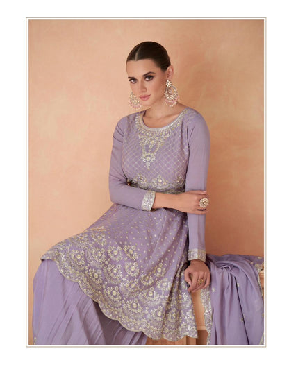 Aahana Aashirwad Creation Chinon Silk Readymade Sharara Suits