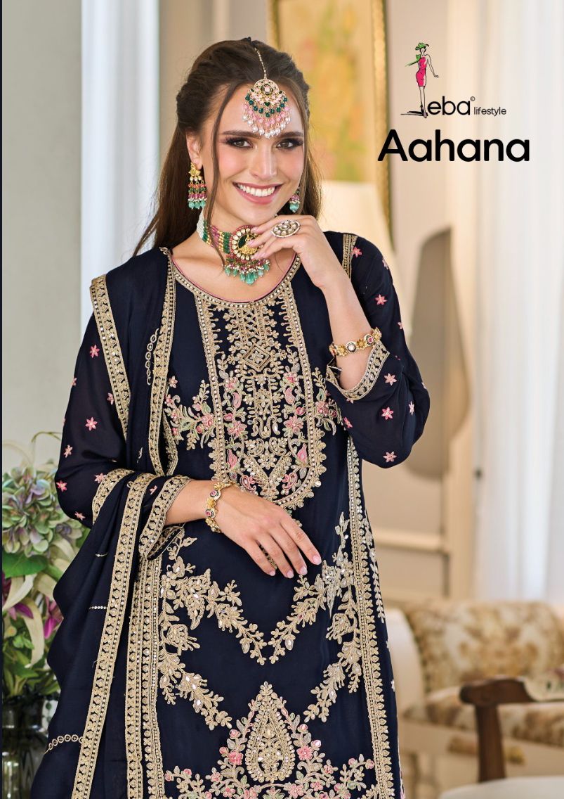 Aahana Eba Lifestyle Chinon Readymade Suits