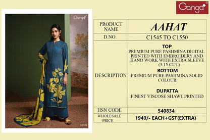 Aahat Ganga Pashmina Suits