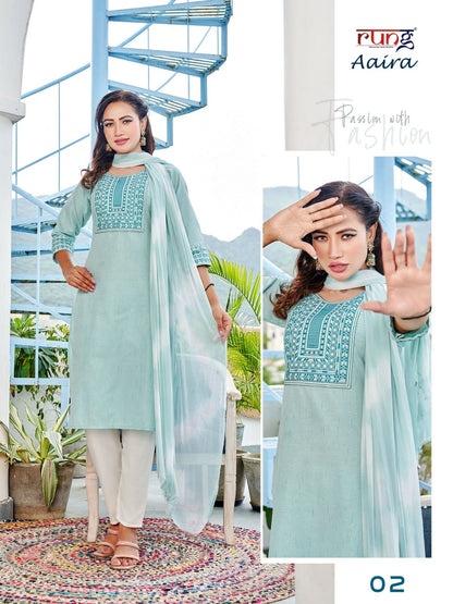 Aaira Rung Cotton Readymade Pant Style Suits