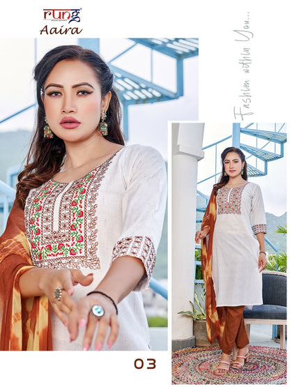 Aaira Rung Cotton Readymade Pant Style Suits