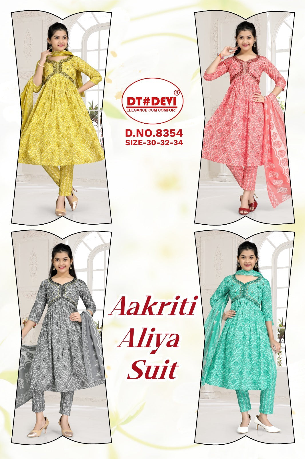 Aakriti-8354 Dt Devi Reyon Readymade Pant Style Suits