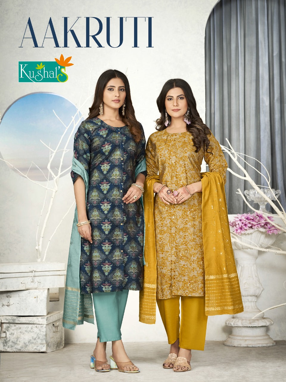 Aakruti Kushal Chanderi Readymade Pant Style Suits