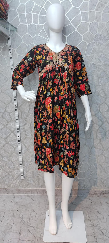 Aaliya Cut-0110 Khasiyat Rayon Knee Length Kurtis