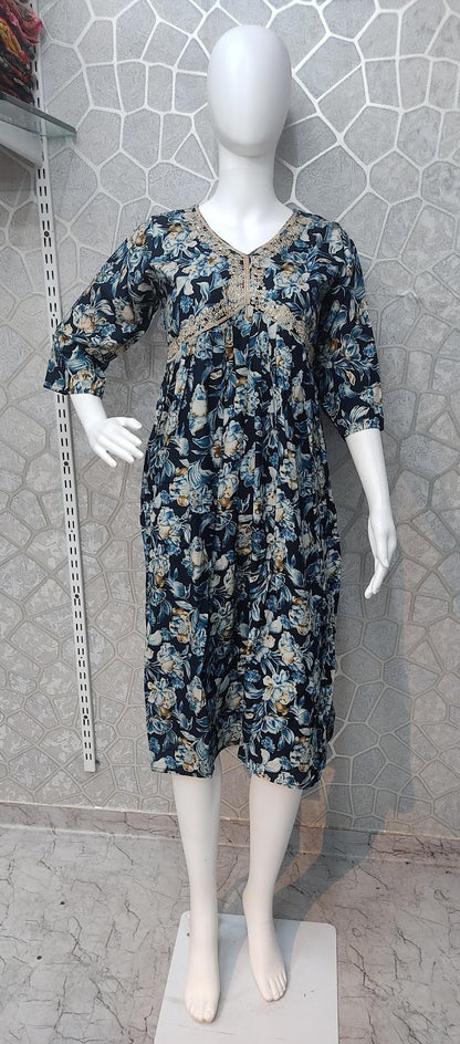 Aaliya Cut-0110 Khasiyat Rayon Knee Length Kurtis