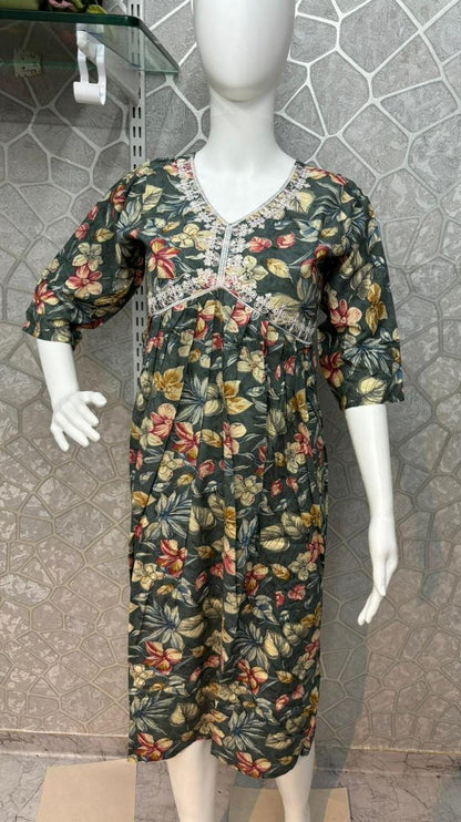 Aaliya Cut-0110 Khasiyat Rayon Knee Length Kurtis