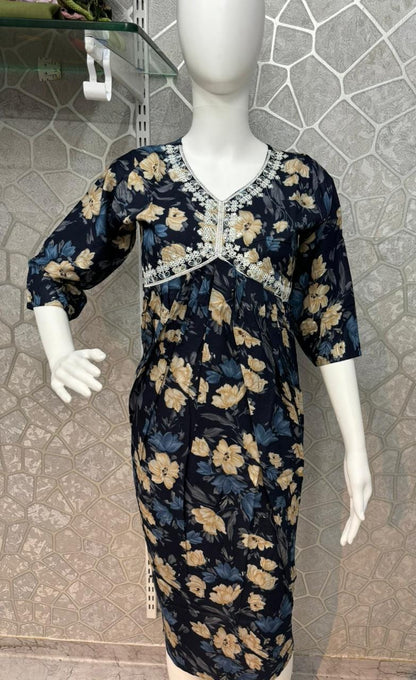 Aaliya Cut-0110 Khasiyat Rayon Knee Length Kurtis
