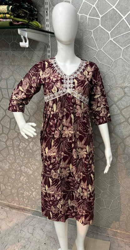 Aaliya Cut-0110 Khasiyat Rayon Knee Length Kurtis