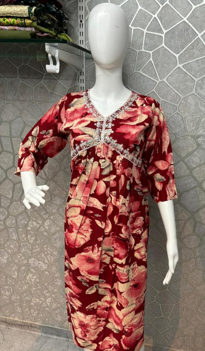 Aaliya Cut-0110 Khasiyat Rayon Knee Length Kurtis