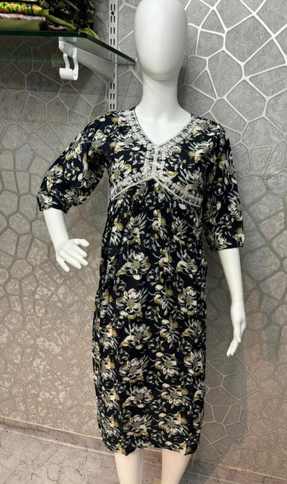 Aaliya Cut-0110 Khasiyat Rayon Knee Length Kurtis