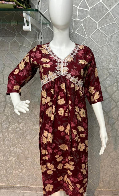 Aaliya Cut-0110 Khasiyat Rayon Knee Length Kurtis
