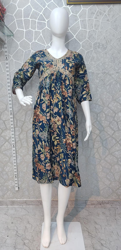 Aaliya Cut-0110 Khasiyat Rayon Knee Length Kurtis