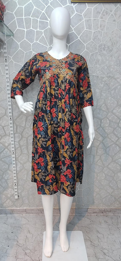 Aaliya Cut-0110 Khasiyat Rayon Knee Length Kurtis